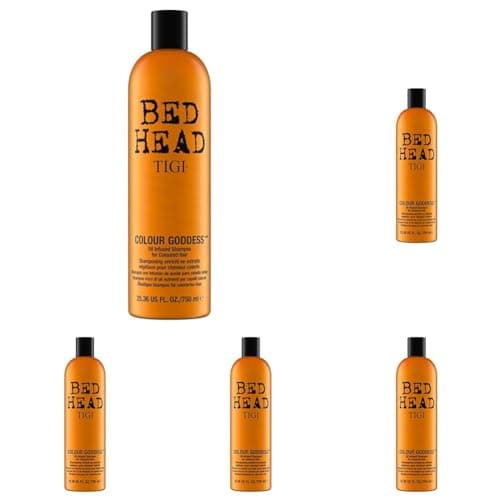 Image of Bed Head by TIGI 750ml Colour Goddess Shampoo Multipack - 5-Pack XXL Colour Protect, Salon Professional Shampoo for Dry, Damaged & Coloured Hair, Enhances Gloss & Shine for Smooth Frizz Control