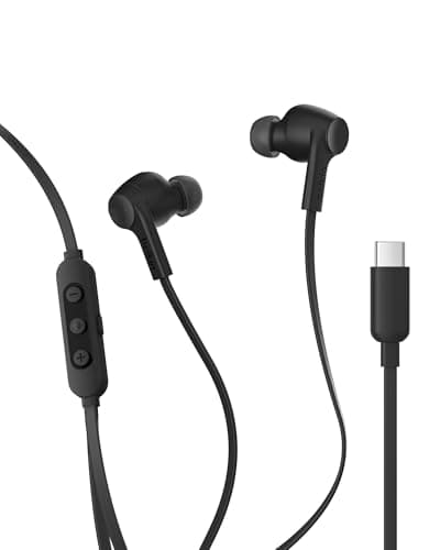 Image of Belkin SoundForm ANC Earphones Wired with USB-C Connector, In-Ear Headphones with Microphone - Earbuds for iPhone 17, iPhone 16, iPad Mini, Galaxy S25, Google Pixel 10, Android, and More - Black