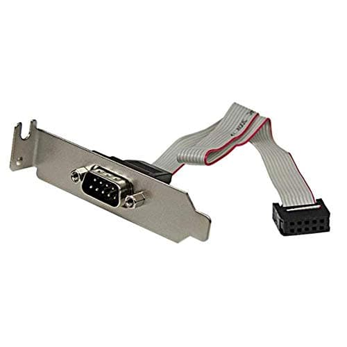 Image of StarTech.com PLATE9MLP 9 Pin Serial Male to 10 Pin Motherboard Header LP Slot Plate, Serial Panel, DB-9 (M) to 10 Pin IDC (F), 9.1 Inch, Grey