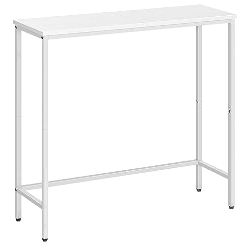 Image of HOOBRO Console Table, Slim Console Table for Hallway, Metal Frame, Compact Display Table, Sofa Table for Small Spaces, Entryway, Living Room, Sturdy, Metal Frame, White EWW75XG01