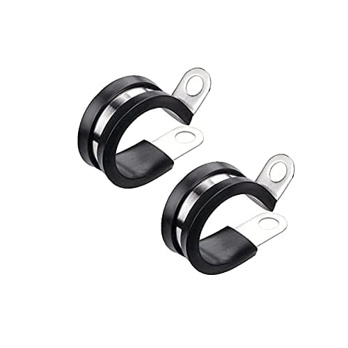 Image of 2X Rubber Lined P Clips Zinc Plated Hose Pipe Clamp Mild Steel (21mm)