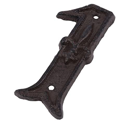 Image of jojofuny Cast Iron Door Number 1 Metal House Sign Vintage Decorative Door Address Number for Home Gate