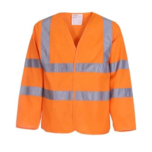Image of Yoko Men's Yk007/Hvj200 Hi Vis Long Sleeve Waistcoat - Orange, 2X-Large