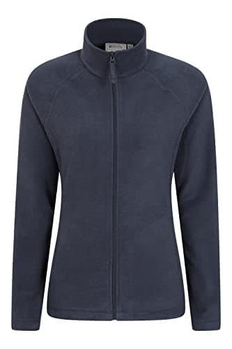 Image of Mountain Warehouse Raso Womens Fleece - Soft Touch Ladies Sweater Top with Full Zip, Microfleece - Best for Spring Summer Daily Use, Outdoors & Travelling Navy Women's Size 14