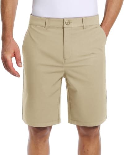 Image of TACVASEN Shorts for Men Casual Work Shorts Quick Dry Golf Shorts Men Lightweight Outdoor Sport Shorts with Pockets Khaki,36