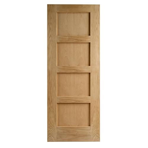 Image of Internal Door Oak Veneer 4 Panel Shaker Unfinished