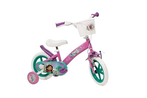 Image of Toimsa Gabbys Dollhouse 12 inch Bicycle, Kids Bike learn to ride, with training wheel stabilisers and mudguard, for children/youth age 3-5 Years, Pink