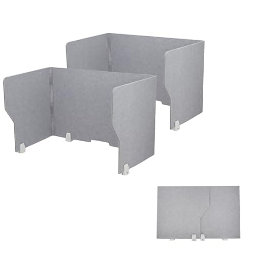 Image of jxgzyy 2pcs Desk Divider Acoustic Desktop Privacy Panel 80x50x50cm Classroom Privacy Shields Raw Clamp-On Acoustic Partition Reduce Noise and Visual Distraction Boards For Home Offices Library School