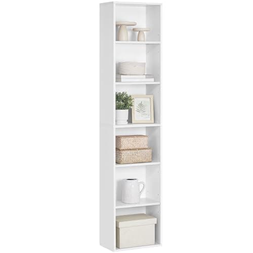 Image of VASAGLE Bookcase, 6-Tier Bookshelf, Open Storage Shelf, Shelving Unit, 24 x 40 x 178.5 cm, for Living Room, Home Office, Dinning Room, Cloud White LBC167T14