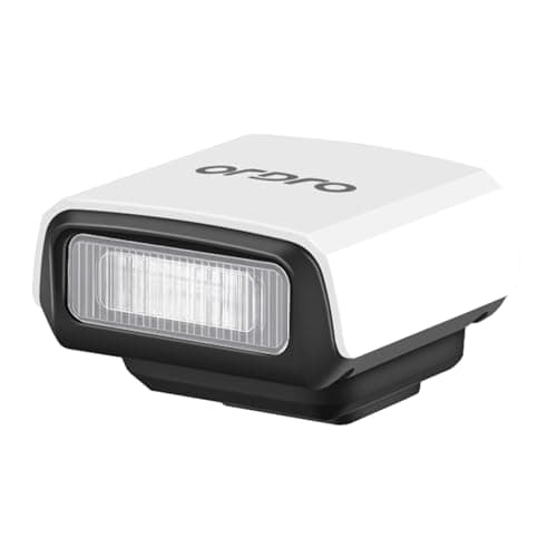 Image of ORDRO FL-10 Mini Camera Flash Speedlite for Fuji/Sony/Nikon/Canon, Digital Film Cameras, Portable Mini Shoe-Mount Flashes for DSLR Cameras. (White)