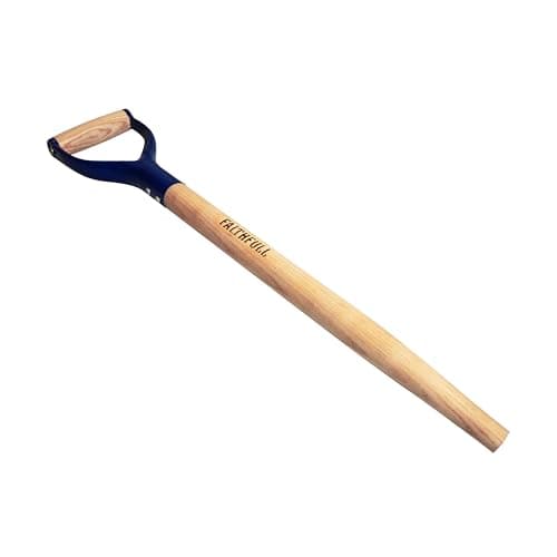 Image of Faithfull Replacement MYD Handle Bent Taper Ash Wood 71cm (28in) Spades, Forks, and Shovel Handle