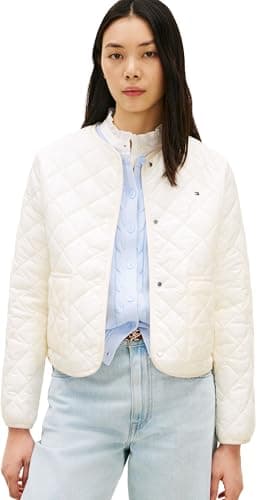 Image of Tommy Hilfiger Women's Lw Padded Reg Quilted Jacket Ww0Ww47290, BEIGE, M