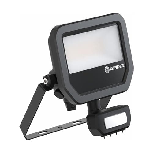 Image of Ledvance LED Floodlight Aluminium Black 17W 2200lm 100D - 830 Warm White | IP65 - Motion And Light Sensor - Symmetric