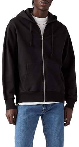 Image of Levi's Men's Authentic Full Zip Sweatshirt, Black Agate Garment Dye F Black Agate, L