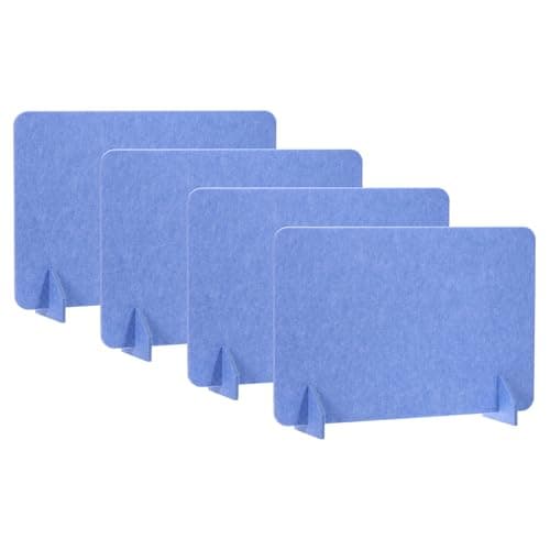 Image of PATIKIL Desk Divider, 4 Set 24 x 16 Inch Acoustic Freestanding Desk Divider Desk Privacy Panel with 8 Pcs Support Feet for Library Office Workstation,Blue