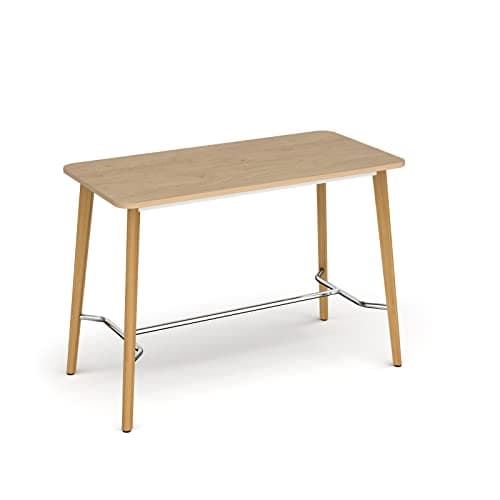Image of Mr Office Saxon rectangular poseur worktable with 4 oak legs 1800mm x 800mm, Kendal Oak