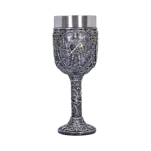 Image of Nemesis Now Knight Goblet, Ornate Medieval Chalice, Removable Stainless Steel Cup for Drinking - Knight of Integrity Goblet
