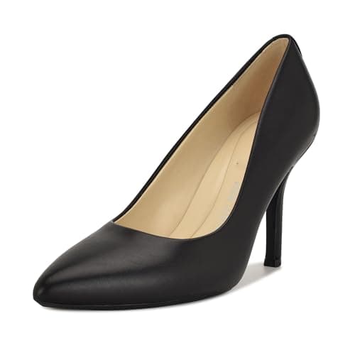 Image of Nine West Footwear Women's Fifth 9x9 Pointy Toe Pump, Black Calf Leather, 5 UK