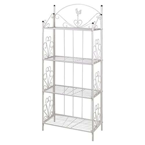 Image of vidaXL Plant Rack Square Garden Pot Storage Shelf Stand Display Black/White