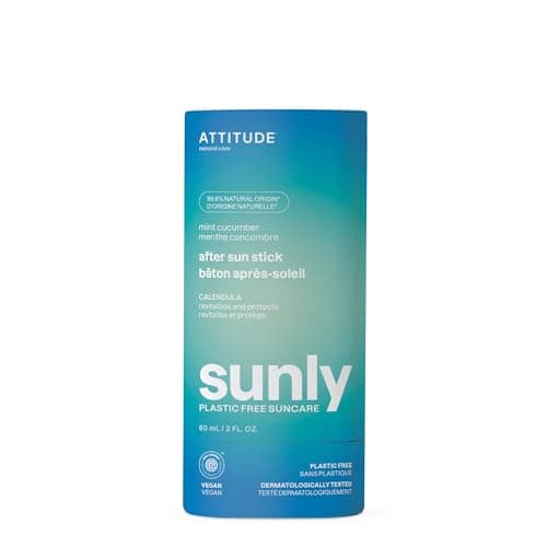 Image of ATTITUDE After Sun Care Stick, EWG Verified, Plastic-Free, Soothes and Hydrates, Vegan and Mineral Based Formula, Mint and Cucumber, 60 mL