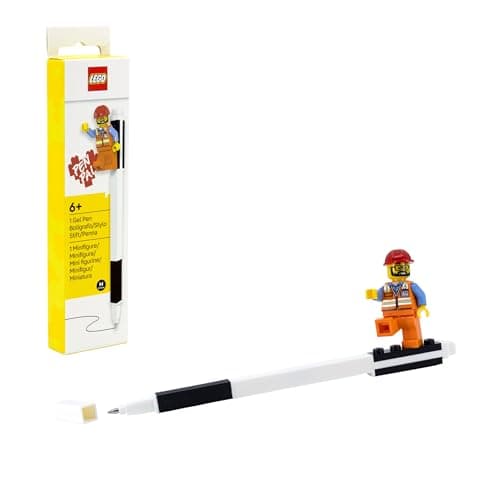 Image of Lego Pen Pal Gel Pen with Minifigure - Black (53703), refillable Gel Pen, Stocking Stuffer