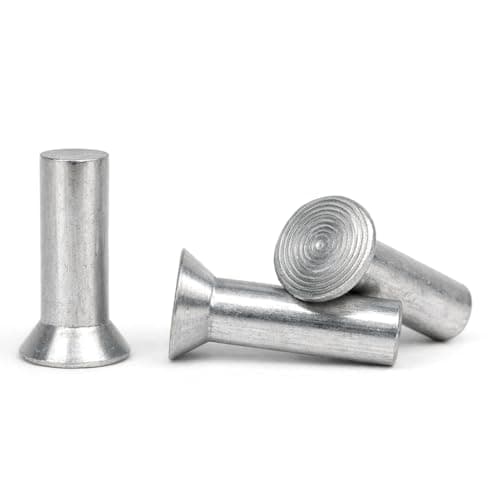 Image of M3 (3mm x 10mm) (Pack of 100) Solid Aluminium Countersunk Head Rivets DIN661 for Metal and Mechanical Assembly - D06B
