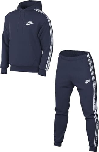 Image of NIKE FB7296-410 Club Fleece Tracksuit Men's MIDNIGHT NAVY/WHITE Size M