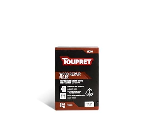 Image of Toupret Wood Repair Filler Toupret Wood Repair Filler - Quick Dry High-Strength Wood Powder Filler - Fills Deep Holes & Gouges, Sandable, Paintable, Interior/Exterior - White - 1kg