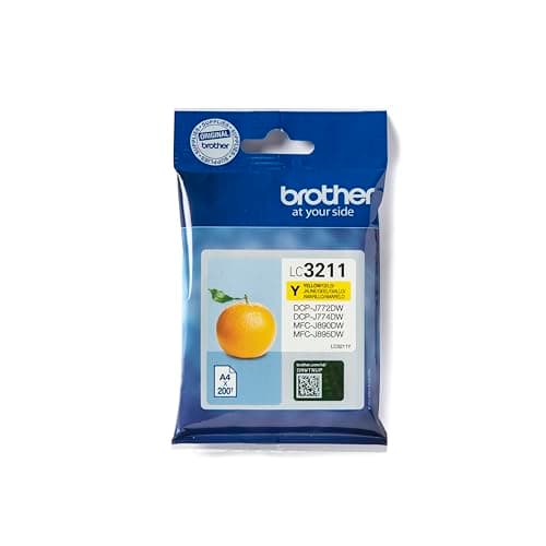 Image of Brother LC-3211Y Inkjet Cartridge, Standard Yield, Yellow, Genuine Supplies