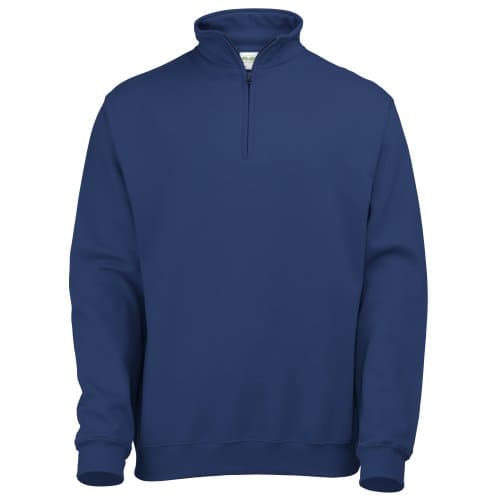 Image of AWDis Men's Sophomore 1/4 Zip Sweat Sweatshirt, Blue (New French Navy), Large