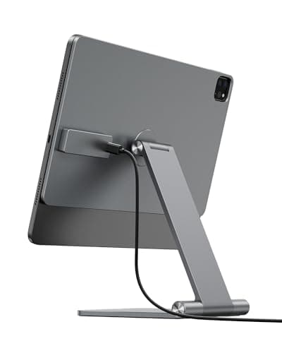 Image of [Upgrade] KU XIU Magnetic Wireless Charging Stand for iPad Pro/Air 11 M2, Foldable Aluminum Alloy Desktop Stand, Adjustable Tablet Stand for iPad Pro 11 1st/2nd/3rd/4th, Air