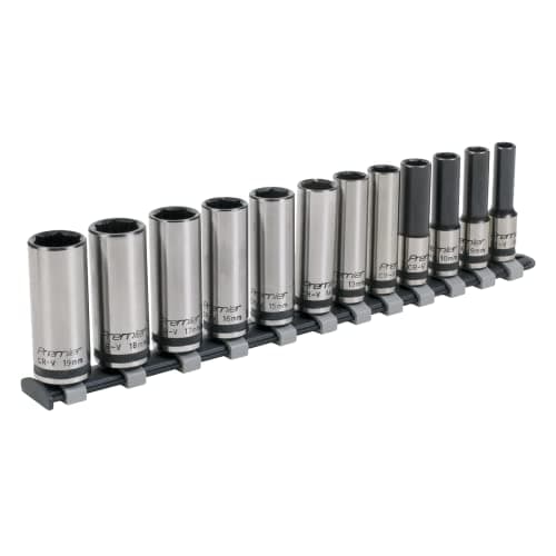 Image of Sealey AK2744B 12pc 3/8"Sq Drive Deep Lock-On™ Socket Set - Black Series