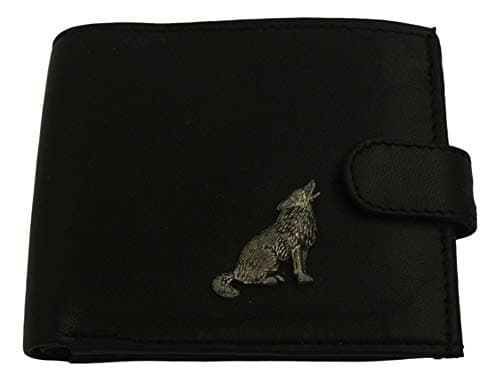 Image of Wolf Black Leather Mens Wallet RFID Protection