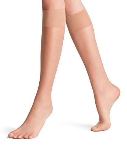 Image of FALKE Women's Shelina 12 DEN W Kh Ultra-Sheer Plain 1 Pair Knee-High Socks, Skin colour Sun 4299, 5.5-8