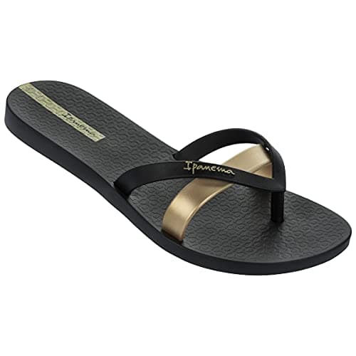 Image of Ipanema Women's Kirei Fem Flip-Flops, Black Gold, 5 UK