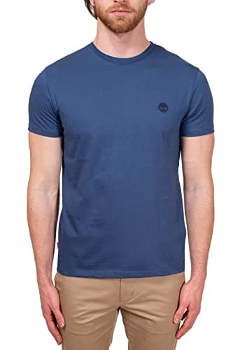 Image of Timberland Tfo SS Left Chest Logo Jersey Crew Tee (Slim) Men's Shirt, Dark Denim., XL