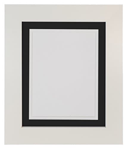 Image of Metro White Photo Picture Poster Frame with Black on White Double Mount 18" x 12" Fits 14" x 8" Image Size