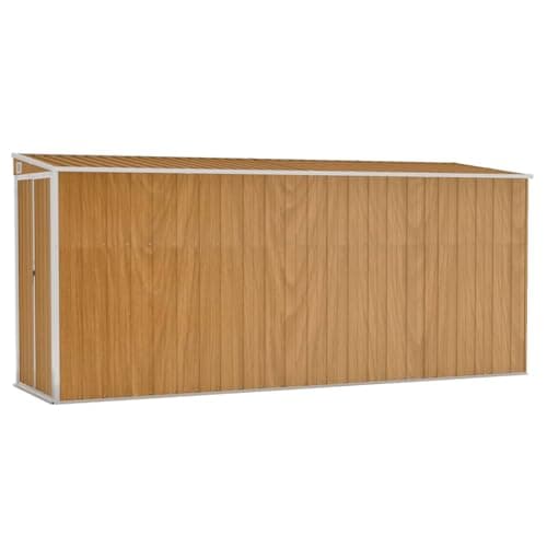 Image of vidaXL Wall-mounted Garden Shed - Galvanised Steel and Metal Storage House in Wood-Look Brown - Ideal for Tools, Furniture, and Equipment Storage