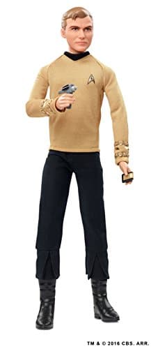 Image of MATTEL BARBIE COLLECTOR DOLL - STAR TREK 50TH ANNIVERSARY THE ORIGINAL SERIES - BLACK LABEL CAPTAIN KIRK (DGW69)