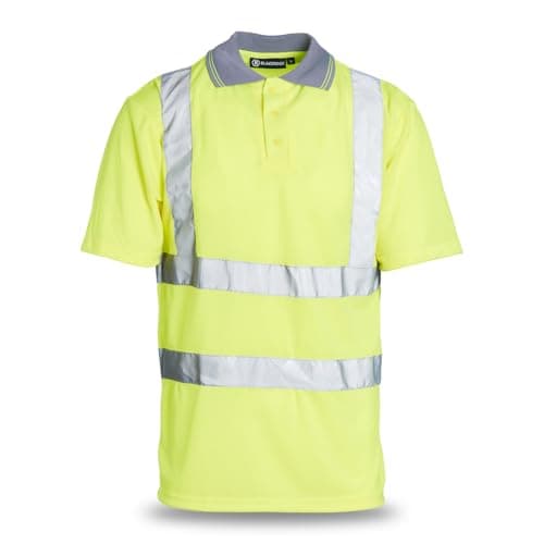 Image of Blackrock Hi-Vis Polo Shirt, Yellow T-Shirt, Work Utility & Safety Clothing, High Visibility Workwear PPE, For Men Women Unisex, EN20471 Class 2 Certified, Size 4XL