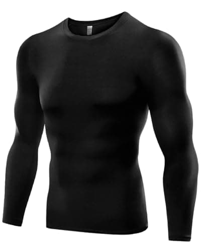 Image of The Pure Blue Men's Black Long-Sleeved Compression Top - [XXL] Tight Fit Body Shaper and Base Layer Gym Clothes for Men. Moisture-Wicking, Anti-Odour Fabric for Ultimate Performance and Comfort.