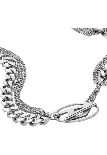 Image of Diesel Men's Stainless Steel with Toggle clasp closure necklace Cool Silver