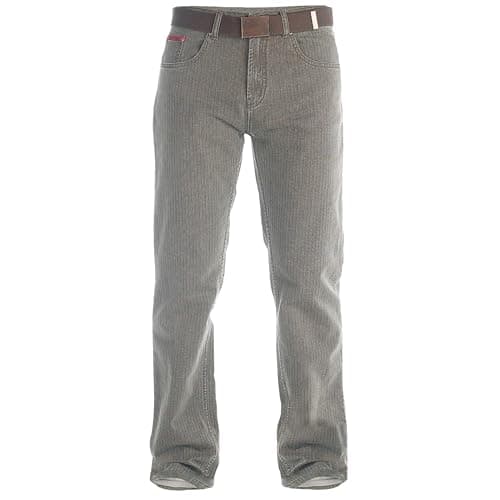 Image of Duke London Mens Brian Bedford Cord Trousers with Belt (30R) (Brown)