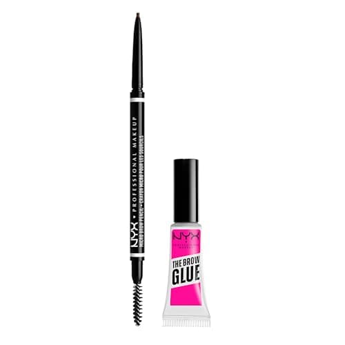 Image of Nyx Professional Makeup Micro Brow Pencil, Shade Espresso & The Brow Glue Instant Brow Styler Clear Bundle
