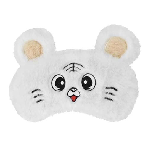 Image of Eye Mask Kids Cute Animal Sleep Mask for Sleeping – Soft Fluffy Cat Cartoon Blindfold Eyeshade – Comfortable Travel Eye Cover for Children Boys Girls – Night Sleeping Aid for Home Nap Rest