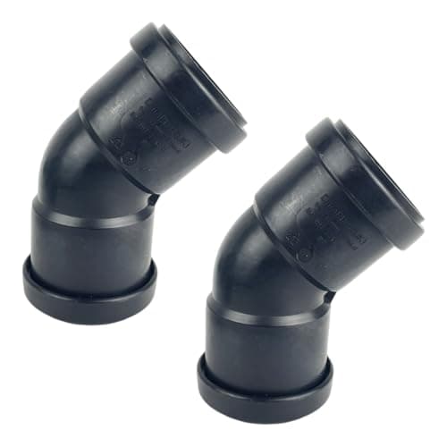 Image of Duraplast UK™ Push Fit Waste 45° Obtuse Bend – 40mm DS Pipe Connector – PVC with Ceramic Finish – Black (Pack of 2)