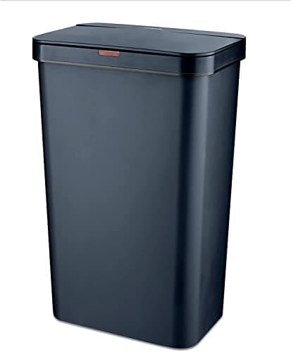 Image of Tower T838005N Rectangular Sensor Bin with Fingerprint Proof Coated Exterior, Plastic, 50 L, Navy