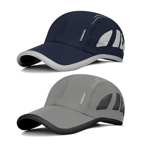 Image of AYPOW 2Pack Quick Dry Baseball Cap Unisex, Lightweight Breathable Packable Running Hat, Sun Protection Summer Visors Sport Cap, Unstructured Adjustable Baseball Hat Men Women Outdoor Hiking Climbing