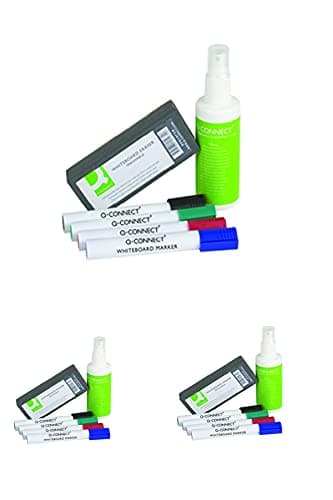 Image of 3 X Q-Connect Economy Whiteboard Starter Kit (Includes pens, Cleaning Fluid and Wiper) KF10690