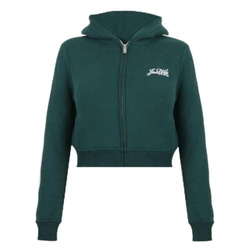 Image of Jack Wills Womens Script Slim Hoodie Green/White 10